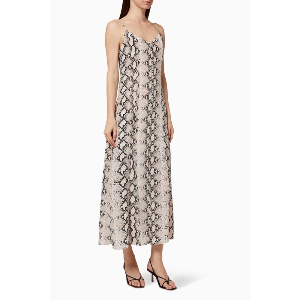 New L'Agence Women's Romee Silk Maxi Dress in Pink Snake Women's Size 10